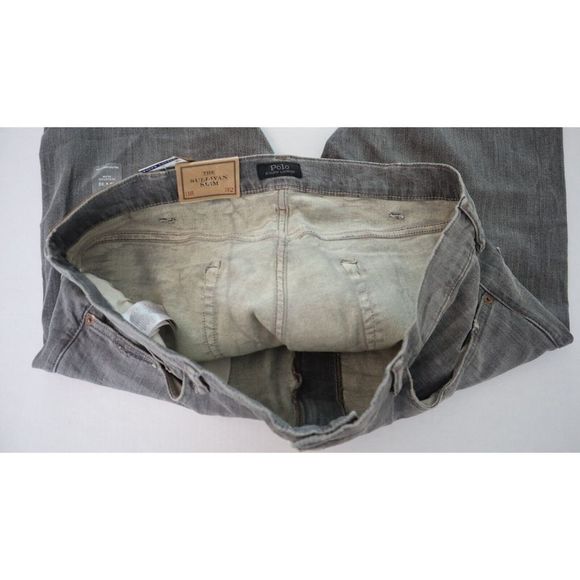 Polo Ralph Lauren Men Sz 38x32 Gray The Sullivan Slim Rope Dyed Jeans $198+ - Picture 5 of 11